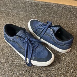 Vans PRO Skateboard Shoe Men's Size 8.5 Navy Blue Suede Sneakers Lace Up Low Top